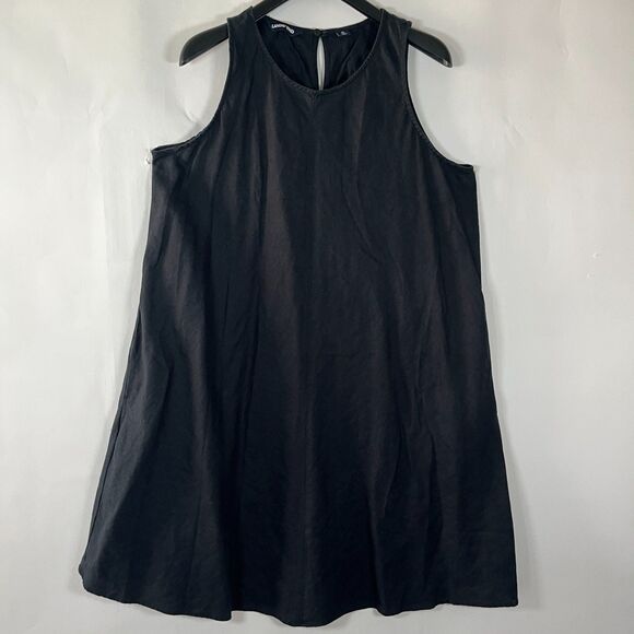 Lands' End Linen Dress XL 18 Sleeveless Shift Resort Beachy Lagenlook Minimal - Picture 1 of 9